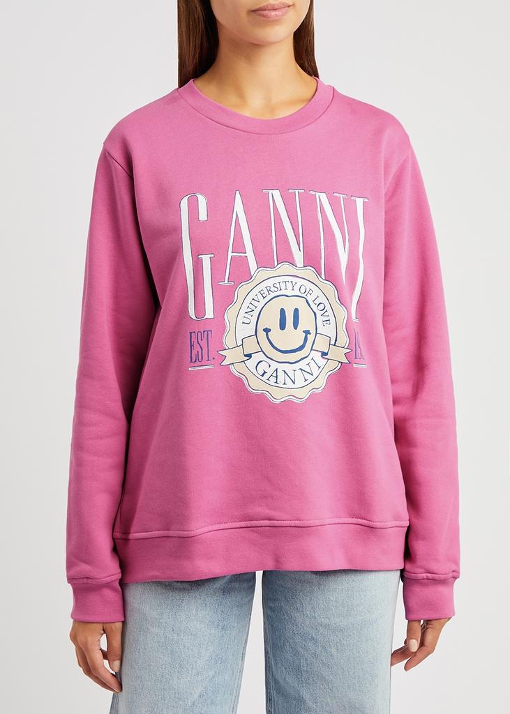 Pink printed cotton sweatshirt商品第2张图片规格展示