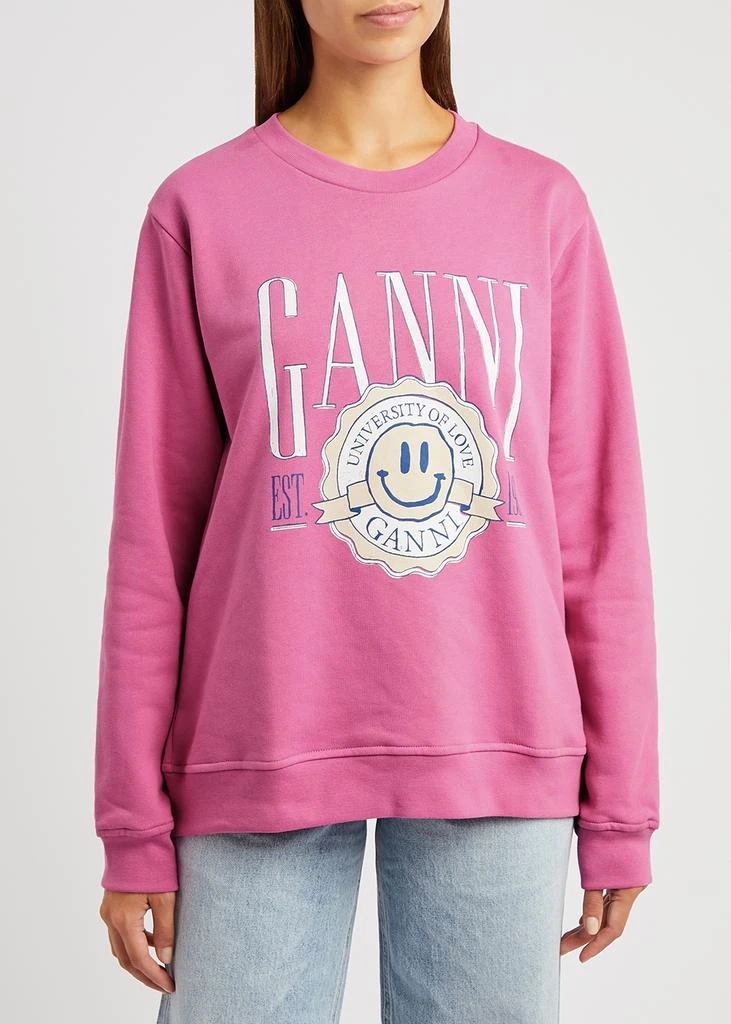 商品Ganni|Pink printed cotton sweatshirt,价格¥915,第2张图片详细描述