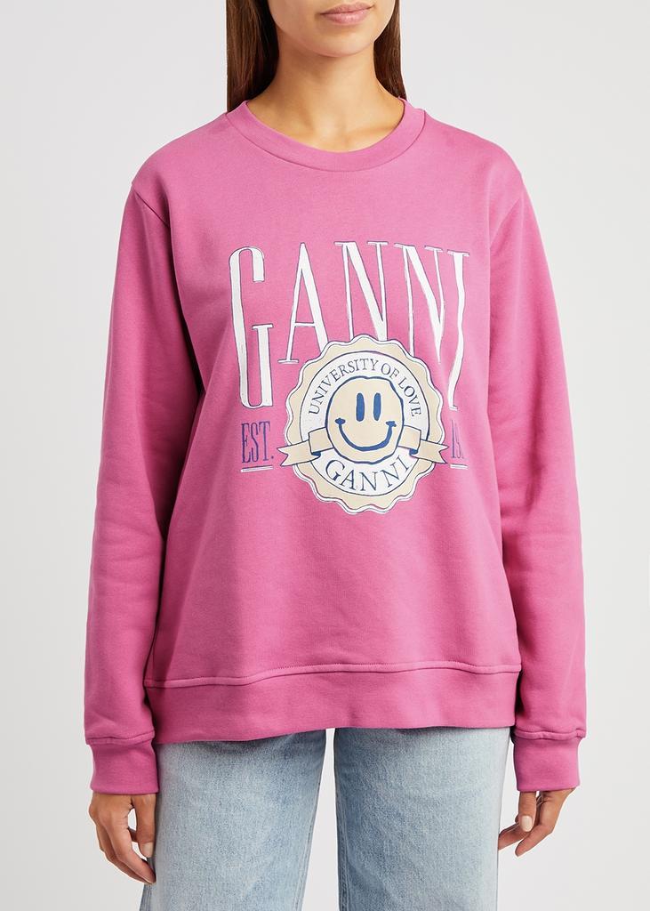 商品Ganni|Pink printed cotton sweatshirt,价格¥1249,第4张图片详细描述