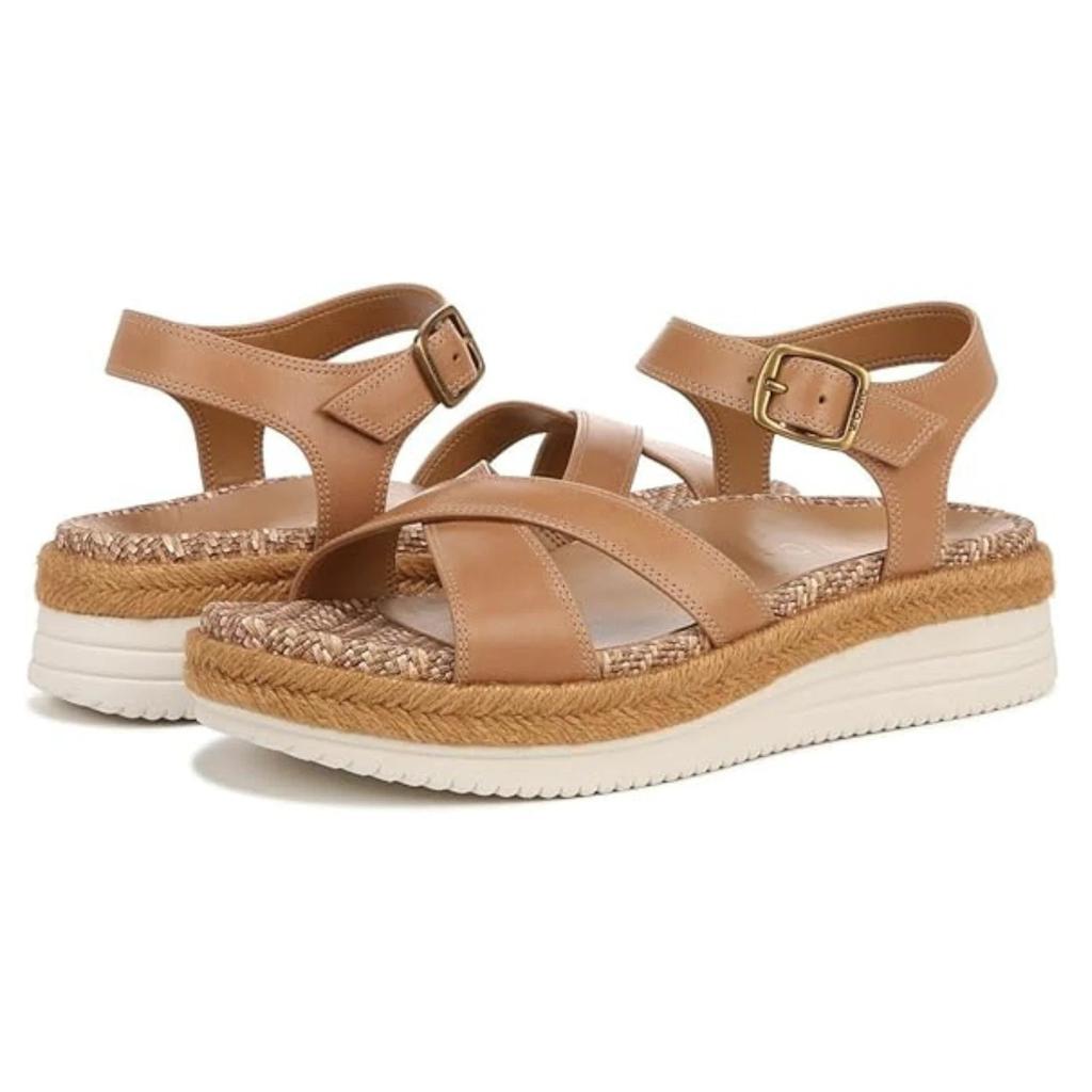 Women's  Mar Strappy Camel Gold Leather Criss Cross Sandals GAL1900 image 2