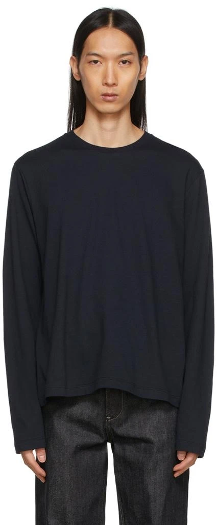 商品Jil Sander|Navy Cashmere Jersey Long Sleeve T-Shirt,价格¥3787,第1张图片