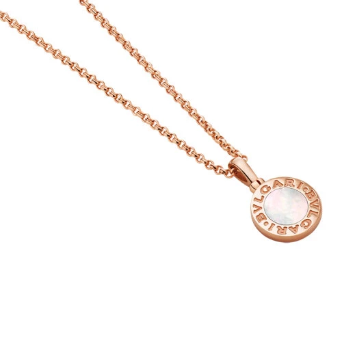   BVLGARI/宝格丽  18K金玫瑰金镶嵌白色珍珠母贝圆形吊坠项链358376 商品