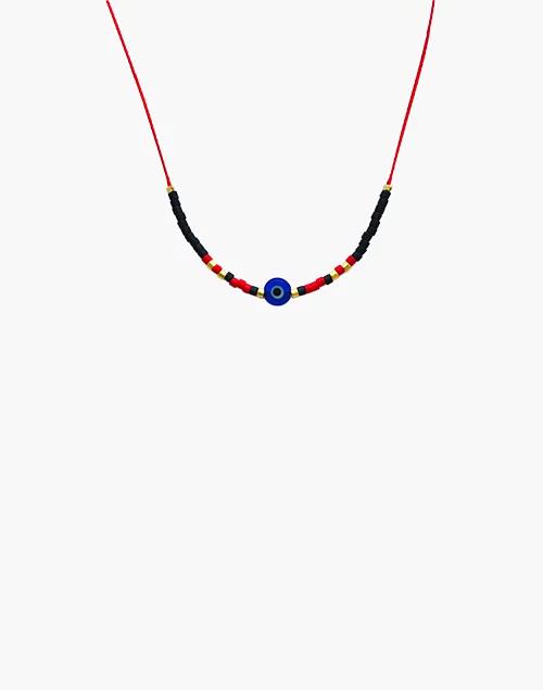 Cast of Stones Evil Eye Necklace in Cobalt and Red商品第2张图片规格展示
