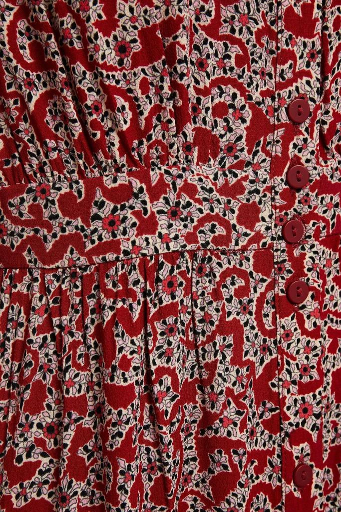 商品ba&sh|Claire ruffle-trimmed printed crepe midi dress,价格¥787,第4张图片详细描述