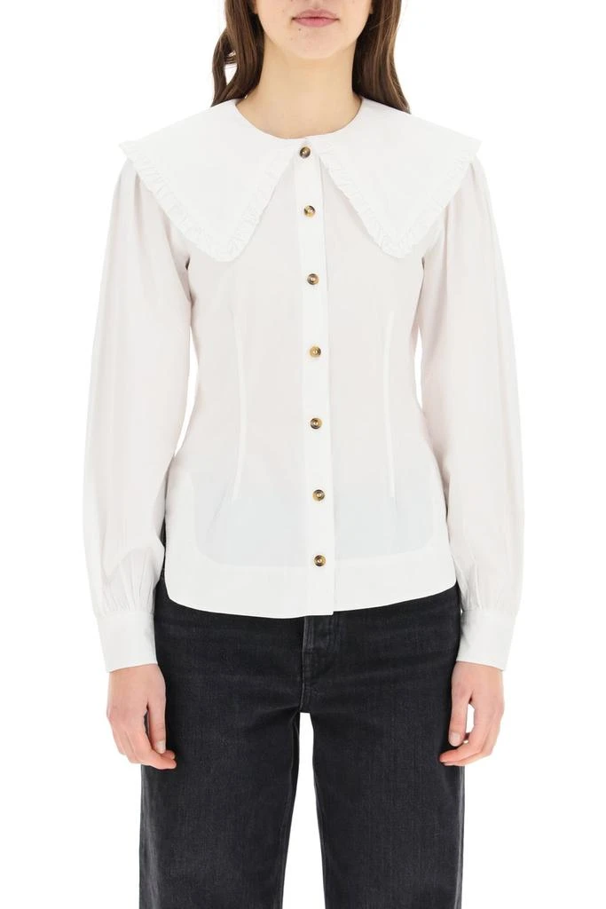 商品Ganni|Ganni Ruffled Poplin Shirt,价格¥829,第2张图片详细描述