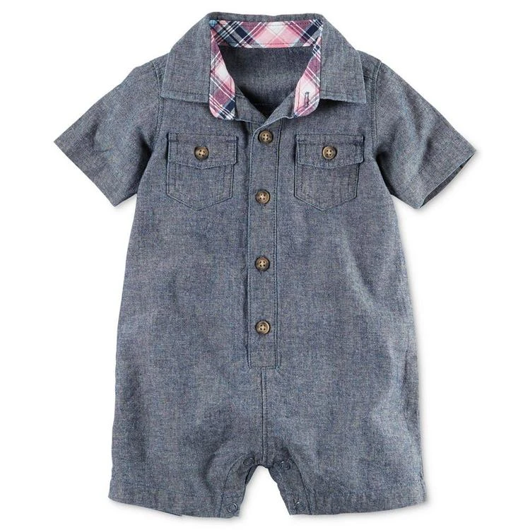 商品Carter's|Chambray Romper, Baby Boys (0-24 months),价格¥135,第2张图片详细描述