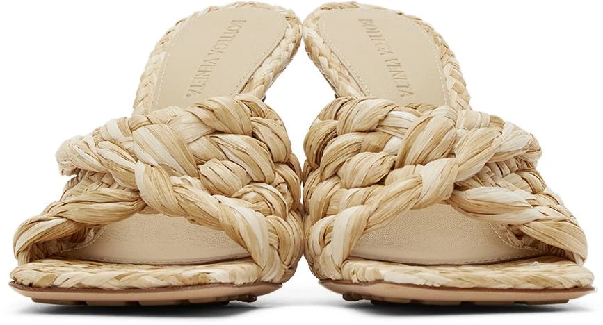 商品Bottega Veneta|驼色 Stretch 拉菲草凉鞋,价格¥11558,第2张图片详细描述