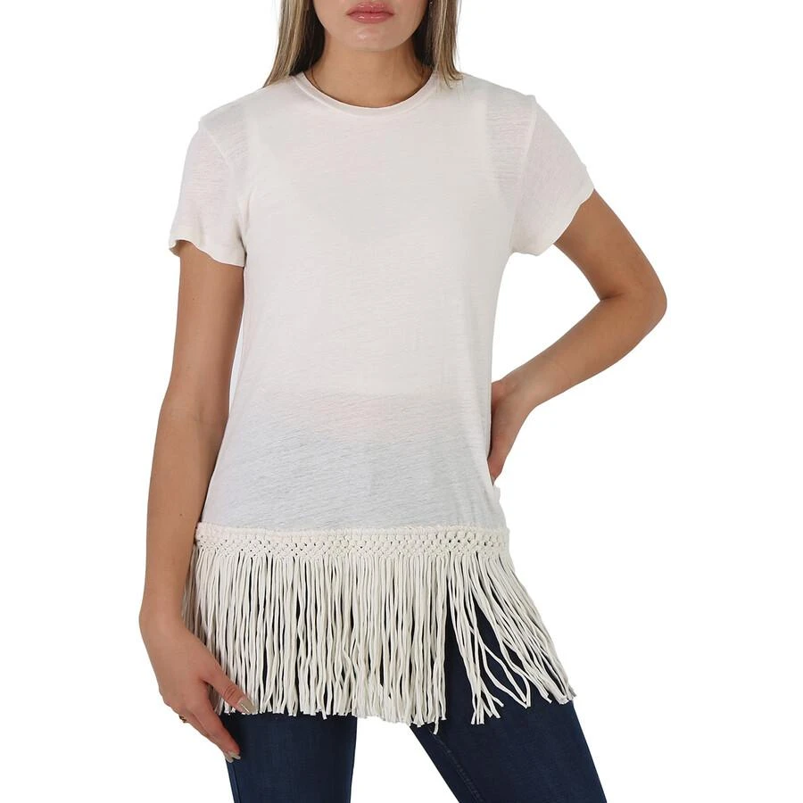 商品Ralph Lauren|Ladies Fringed Hem T-Shirt,价格¥385,第1张图片