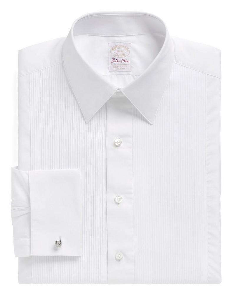 商品Brooks Brothers|Golden Fleece® Madison Fit Swiss Pleat Tennis Collar French Cuff Tuxedo Shirt,价格¥1665,第4张图片详细描述