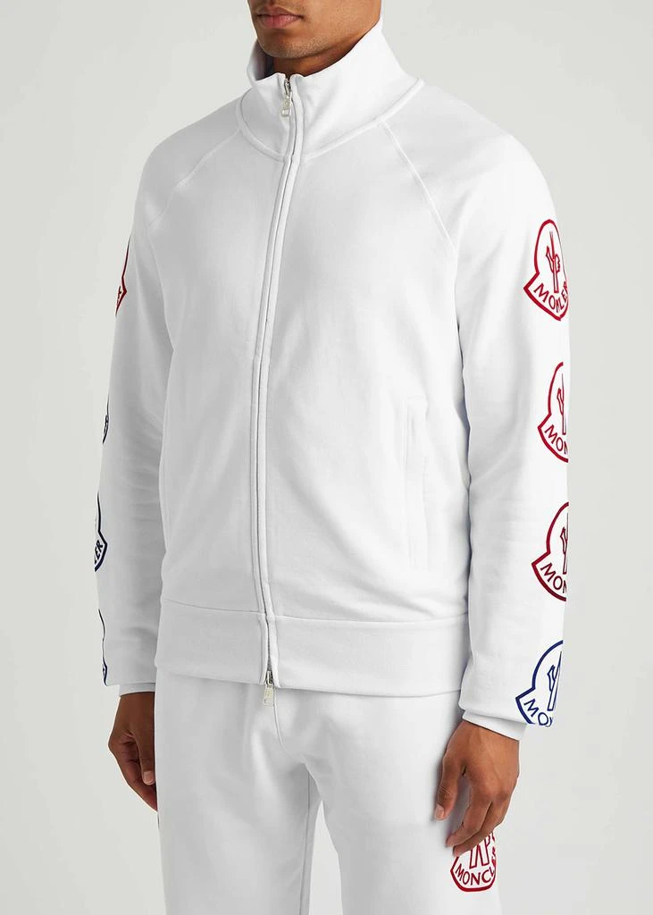 商品Moncler|White logo-flocked cotton track jacket,价格¥6884,第2张图片详细描述