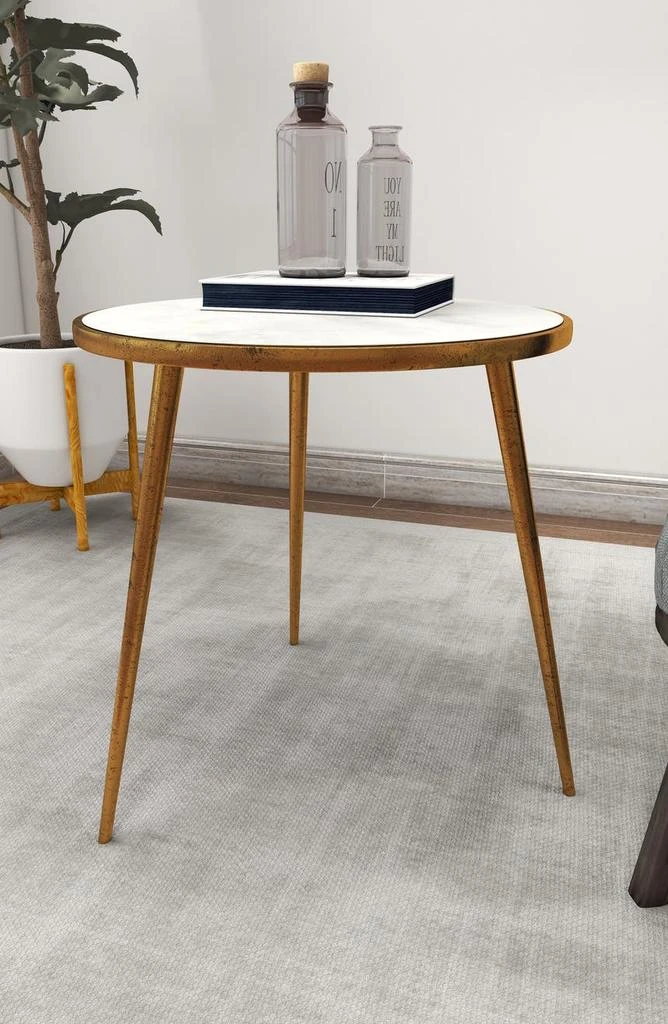 Goldtone Marble Accent Table 商品