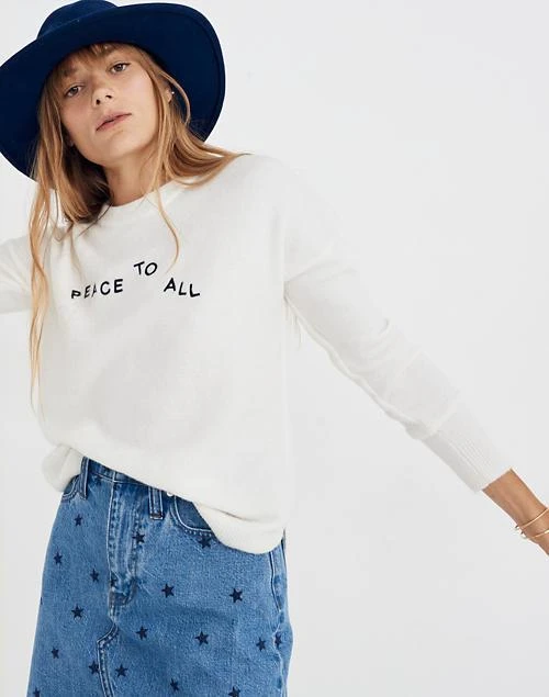 商品Madewell|Peace to All Westlake Pullover Sweater in Coziest Yarn,价格¥396,第1张图片