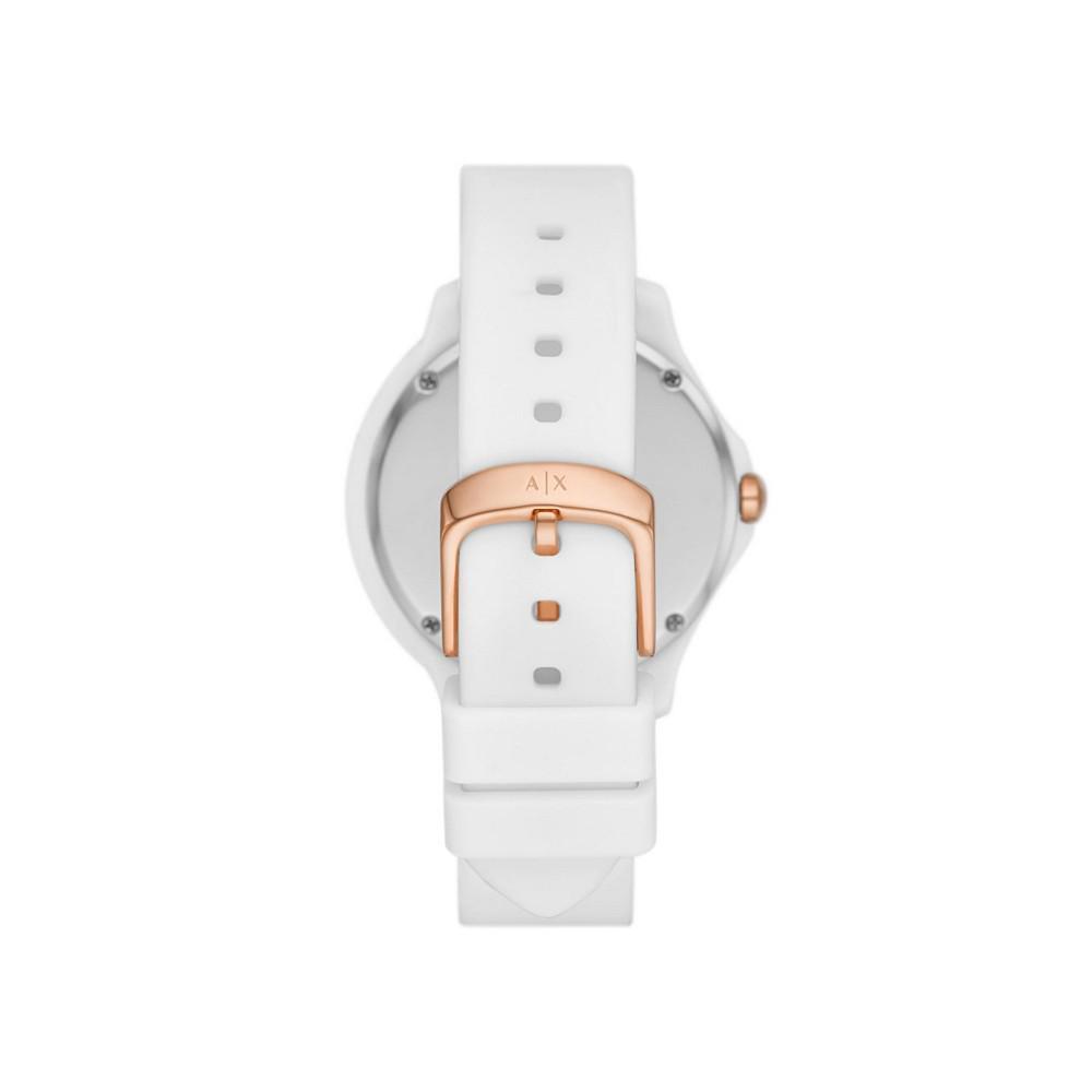 商品Armani Exchange|Women's in White with Silicone Strap Watch 38mm,价格¥664,第5张图片详细描述