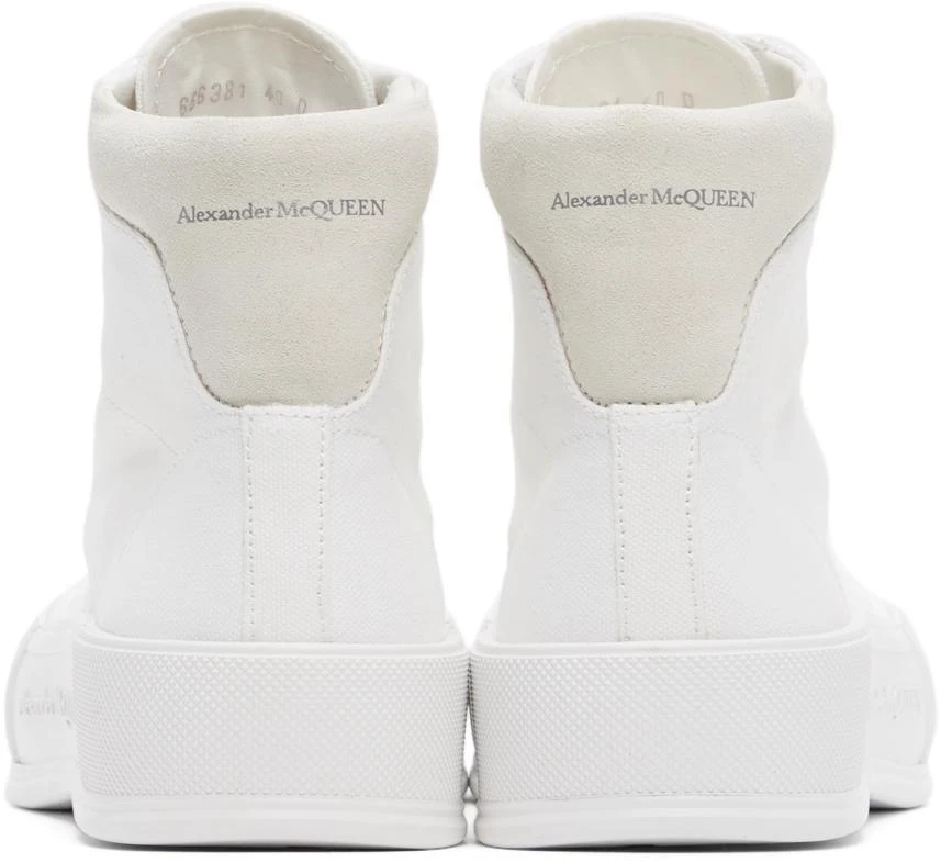 商品Alexander McQueen|White Deck Plimsoll High-Top Sneakers,价格¥1328,第4张图片详细描述