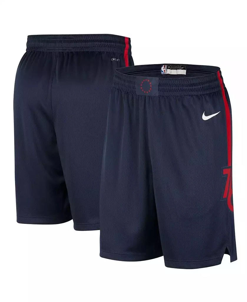 商品NIKE|Men's Navy Philadelphia 76ers 2023/24 City Edition Swingman Shorts,价格¥674,第1张图片