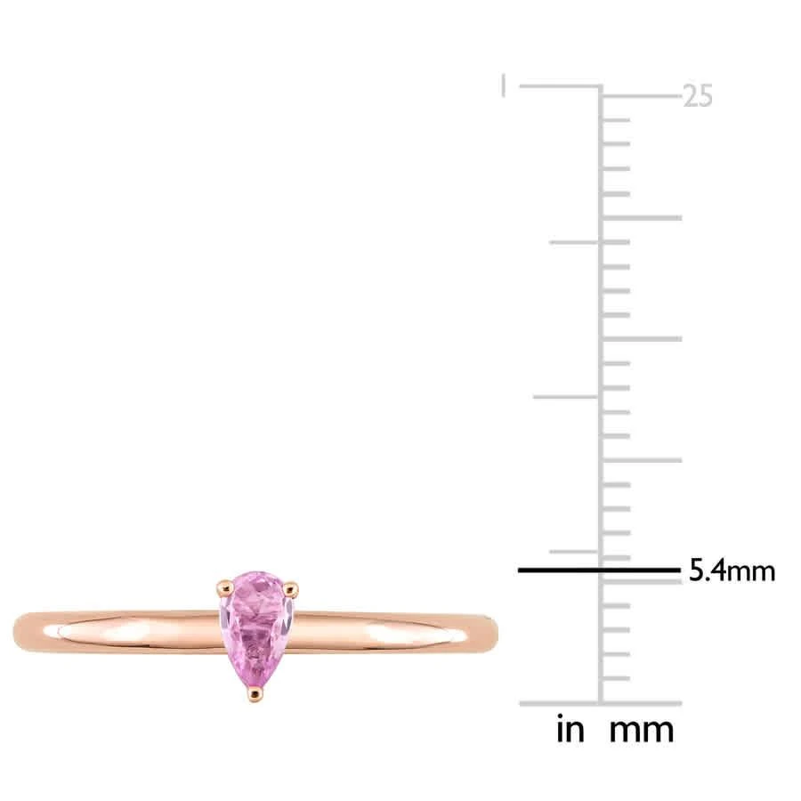商品Amour|10k Rose Gold 1/4 CT TGW Pear Pink Sapphire Stackable Ring,价格¥1748,第3张图片详细描述