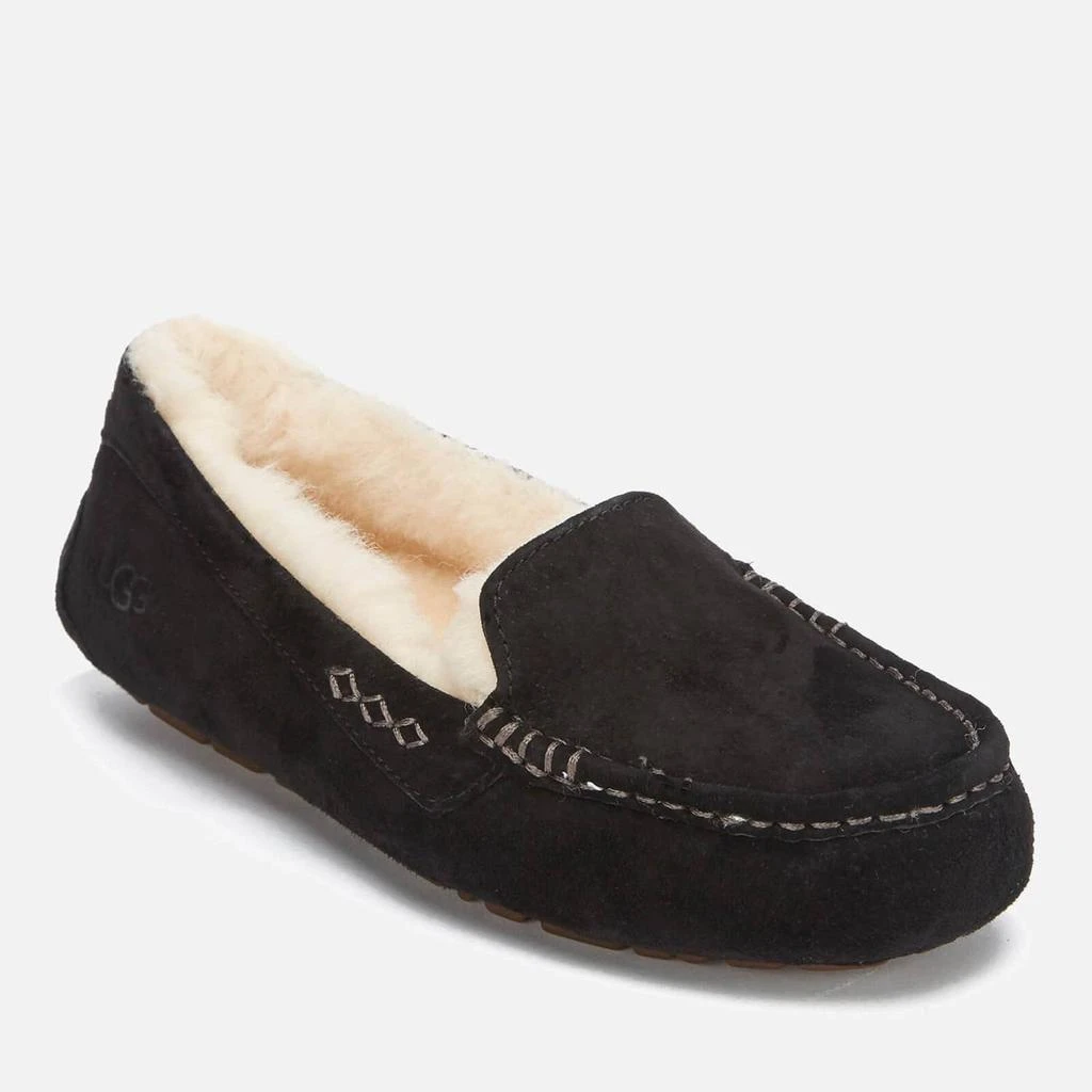 商品UGG|UGG Women's Ansley Moccasin Suede Slippers - Black,价格¥476,第2张图片详细描述