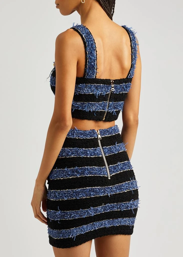 商品Balmain|Striped bouclé tweed bra top,价格¥4124,第3张图片详细描述