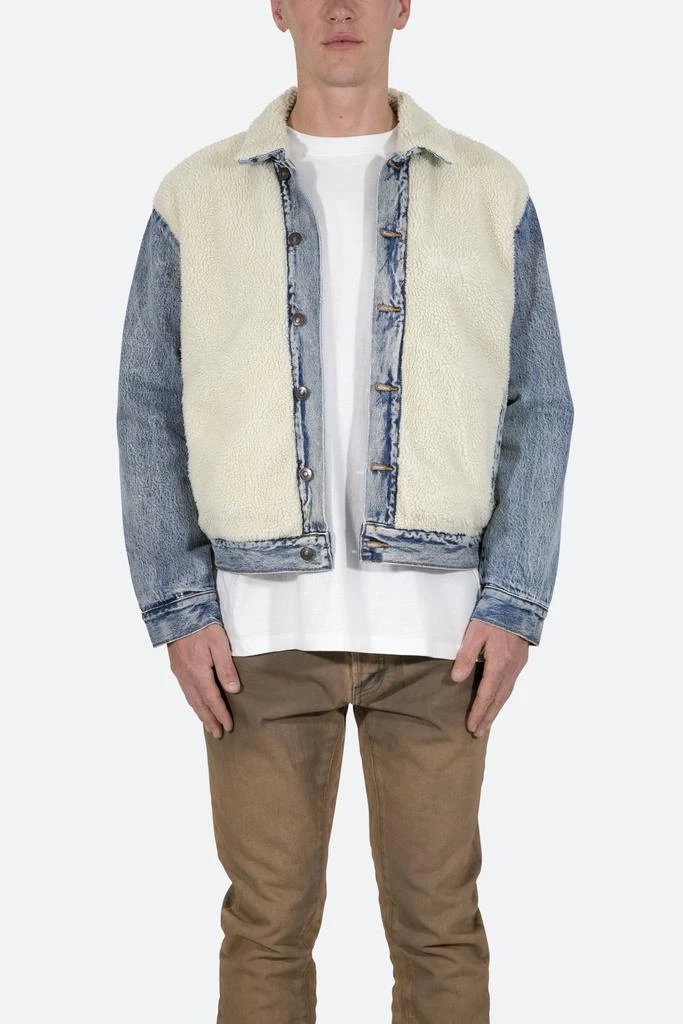 商品MNML|Sherpa Body Trucker Jacket - Blue/White,价格¥284,第1张图片