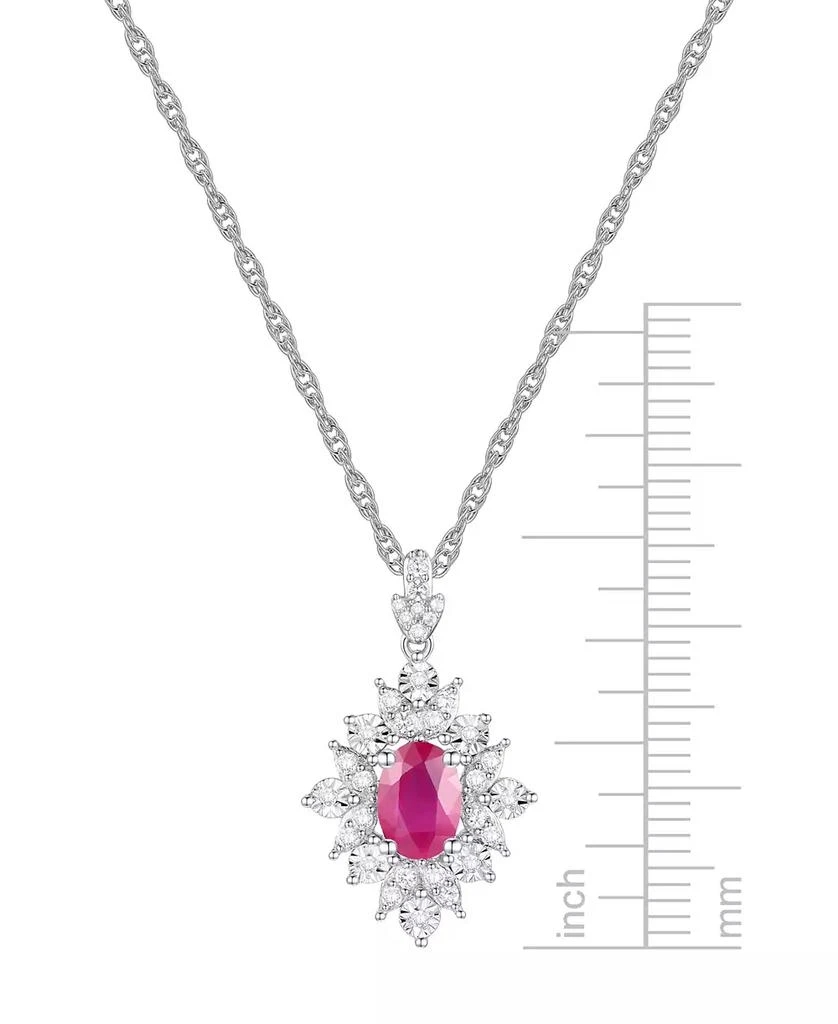 商品Macy's|Sapphire (1 ct. t.w.) and Diamond (1/5 ct. t.w.) Pendant Necklace in 14k White Gold (Also Available in Ruby),价格¥14361,第3张图片详细描述