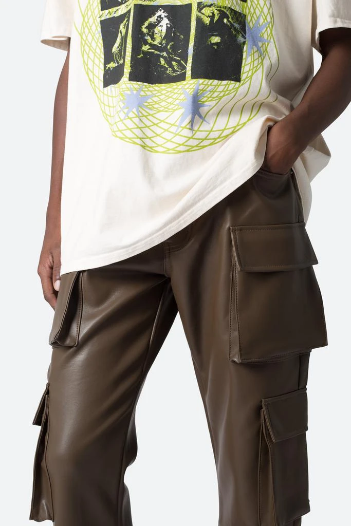 Leather Double Snap Cargo Pants - Chocolate 商品