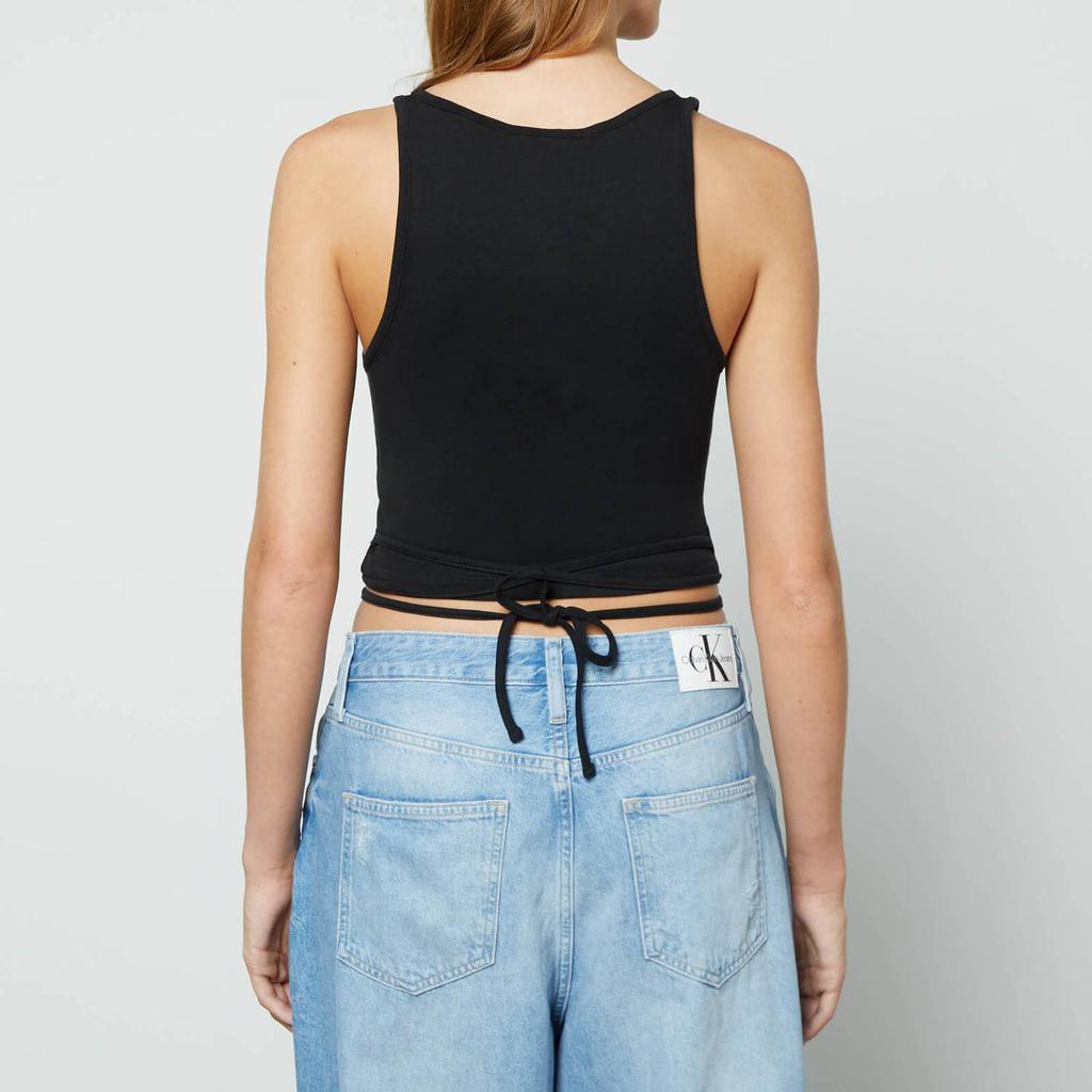 商品Calvin Klein|Calvin Klein Jeans Strap-Detailed Cotton-Blend Jersey Tank Top,价格¥299,第4张图片详细描述