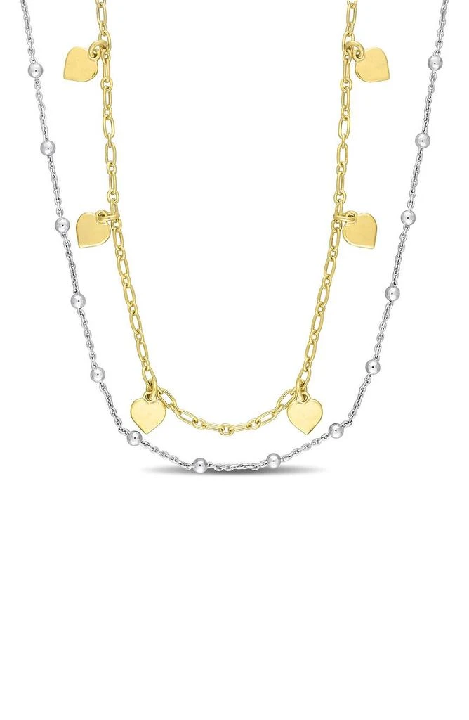 商品DELMAR|Two-Tone Heart and Ball Bead Chain Necklace,价格¥811,第1张图片详细描述