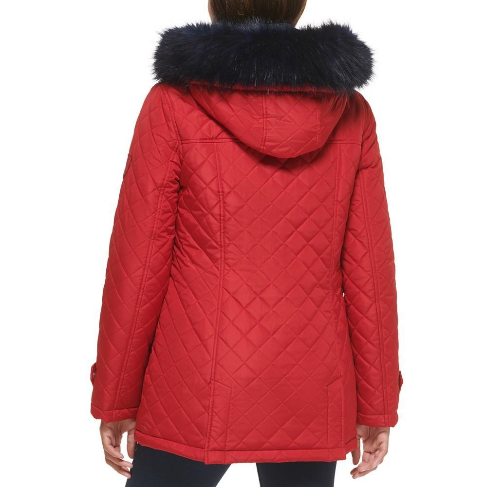商品Tommy Hilfiger|Women's Quilted Hooded Faux-Fur-Trim Coat,价格¥769,第4张图片详细描述