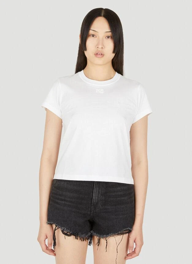 商品Alexander Wang|Puff Logo Shrunken Tee in White,价格¥392,第1张图片