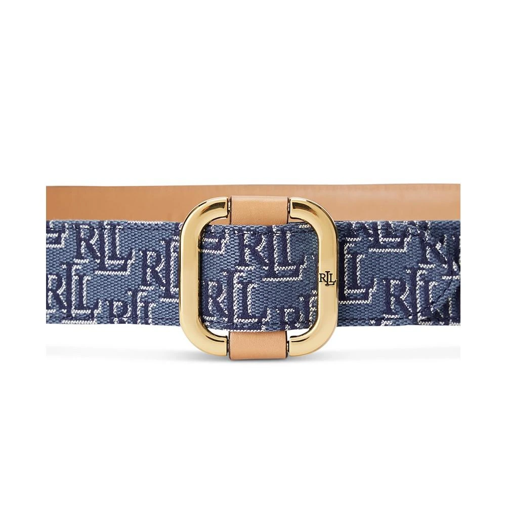 商品Ralph Lauren|Blue Monogram Jacquard Slide-Buckle Belt,价格¥311,第2张图片详细描述