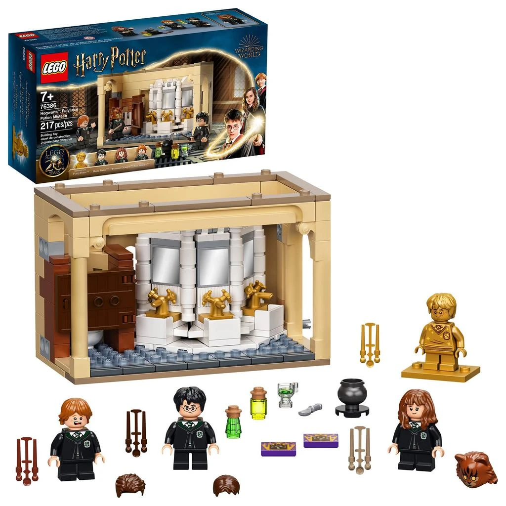 商品LEGO|LEGO Harry Potter Hogwarts: Polyjuice Potion Mistake 76386 Bathroom Building Kit with Minifigure Transformations; New 2021 (217 Pieces),价格¥161,第1张图片