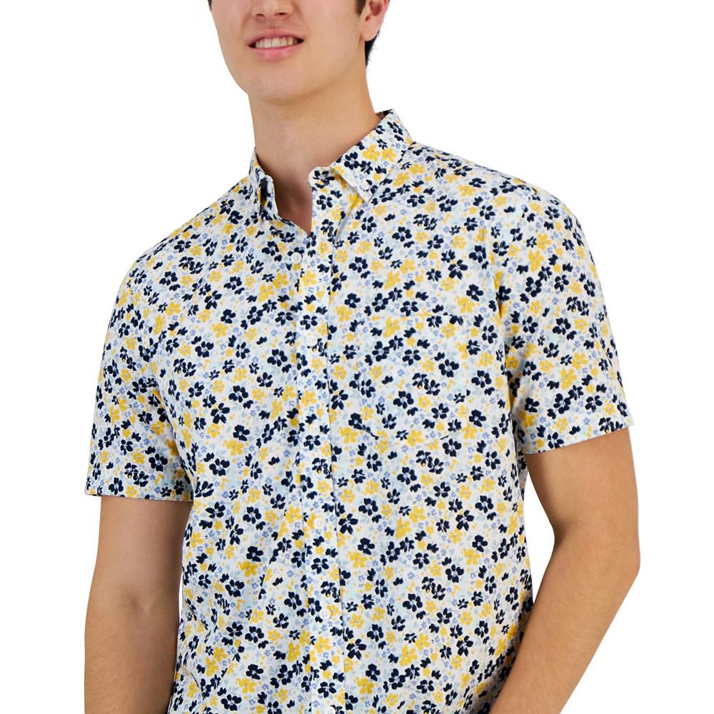 Men's Champin Floral Print Woven Short-Sleeve Shirt, Created for Macy's商品第3张图片规格展示