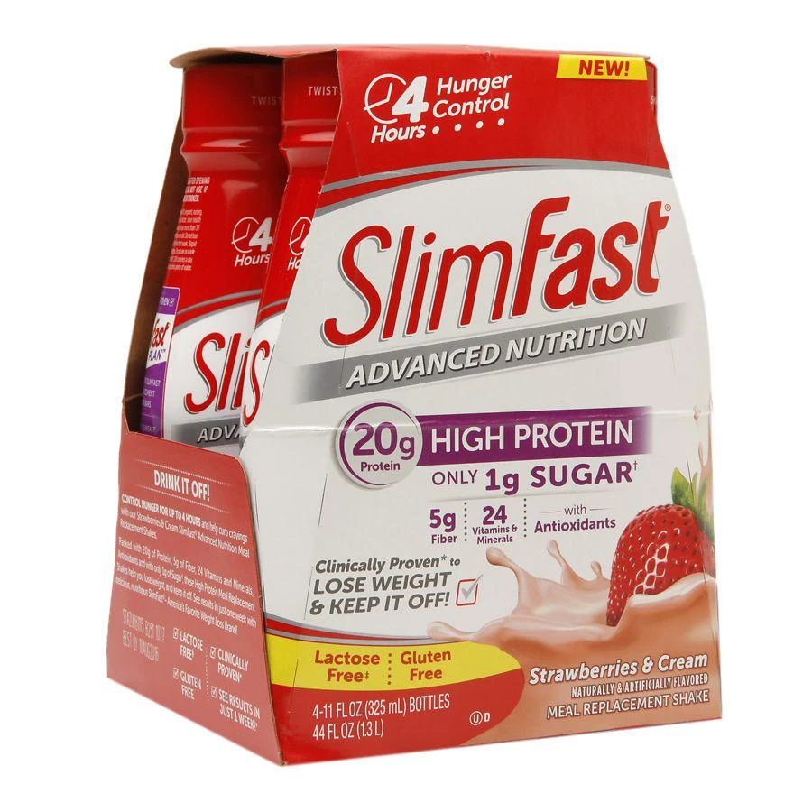 商品SlimFast Advanced Nutrition|High Protein Meal Replacement Shake Strawberries & Cream,价格¥71,第1张图片
