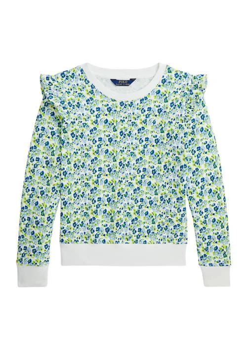 商品Ralph Lauren|Lauren Childrenswear Girls 7 16 Floral Ruffled French Terry Sweatshirt,价格¥247,第1张图片