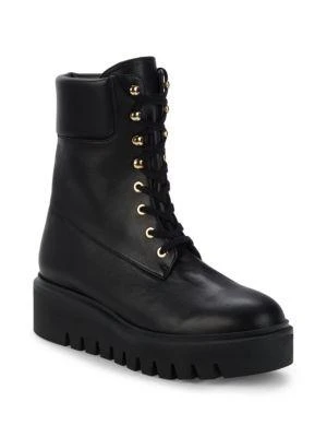 商品Stuart Weitzman|Chalet Leather Combat Boots,价格¥1575,第2张图片详细描述