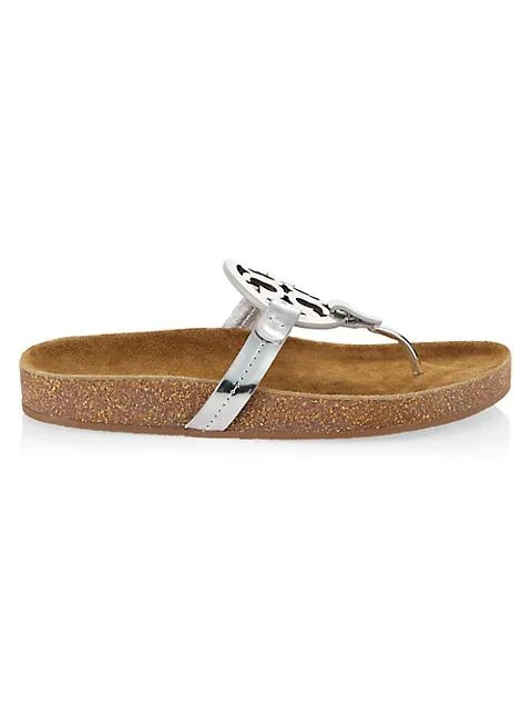 商品Tory Burch|Miller Cloud Metallic Leather Thong Sandals,价格¥750,第1张图片