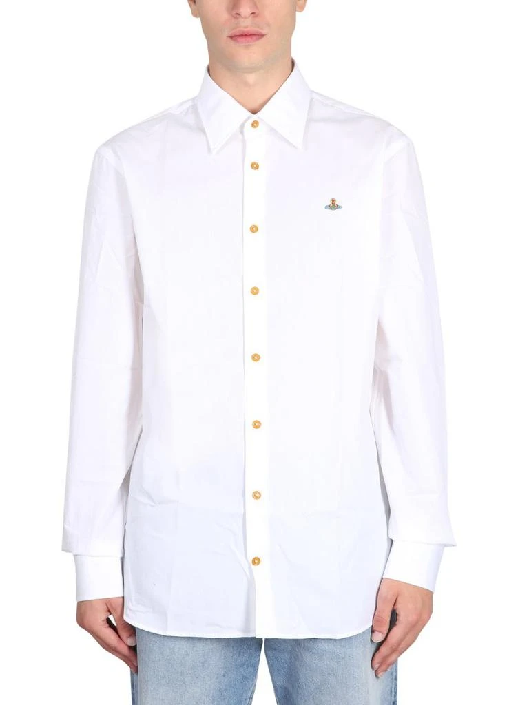 商品Vivienne Westwood|Vivienne Westwood Logo Embroidered Long-Sleeved Shirt,价格¥1259,第1张图片