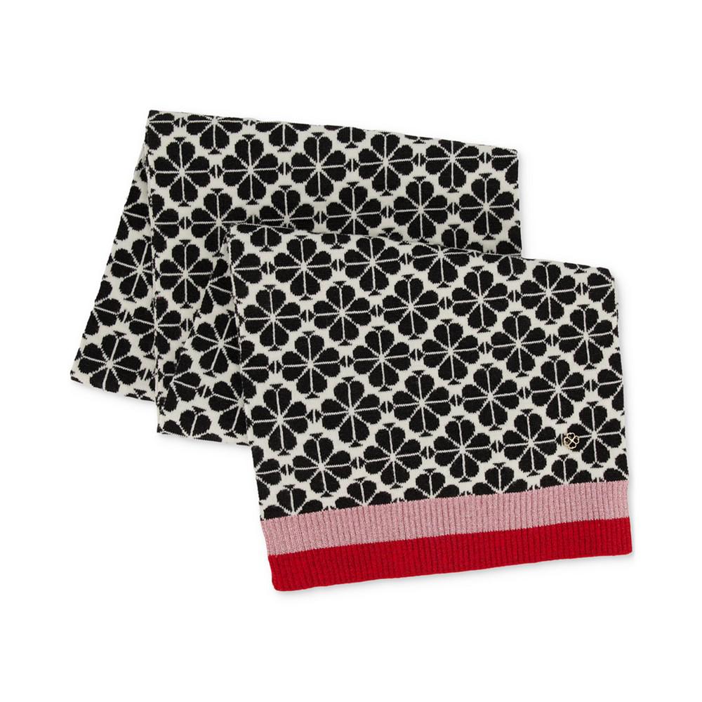 Women's Spade Flower Stripe Knit Scarf商品第2张图片规格展示