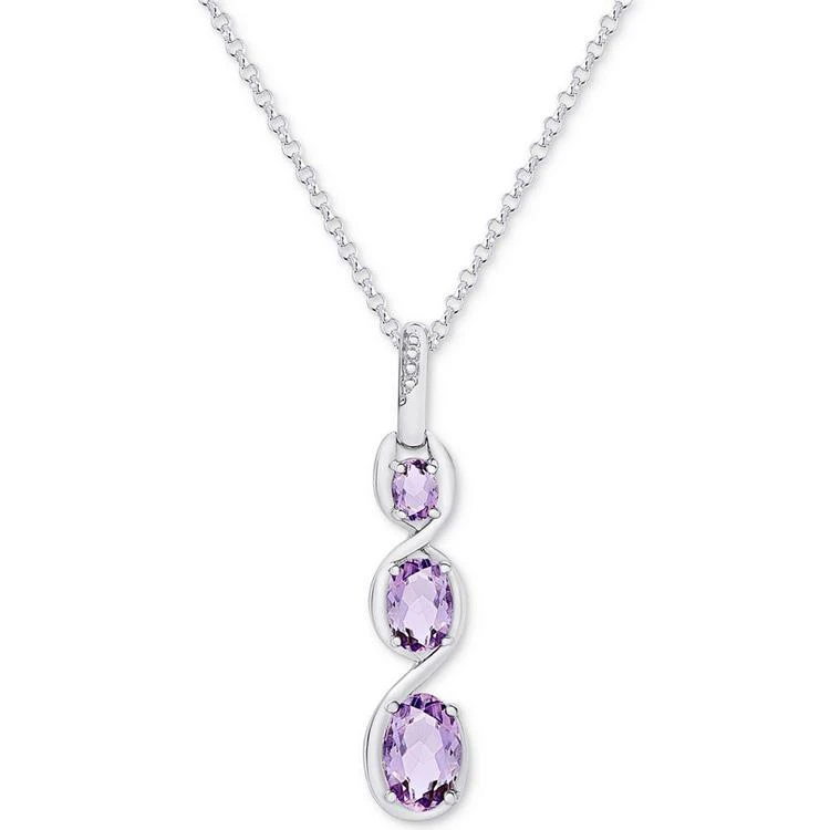 商品Macy's|Amethyst Drop Pendant Necklace (1-1/2 ct. t.w.) in Sterling Silver,价格¥163,第1张图片