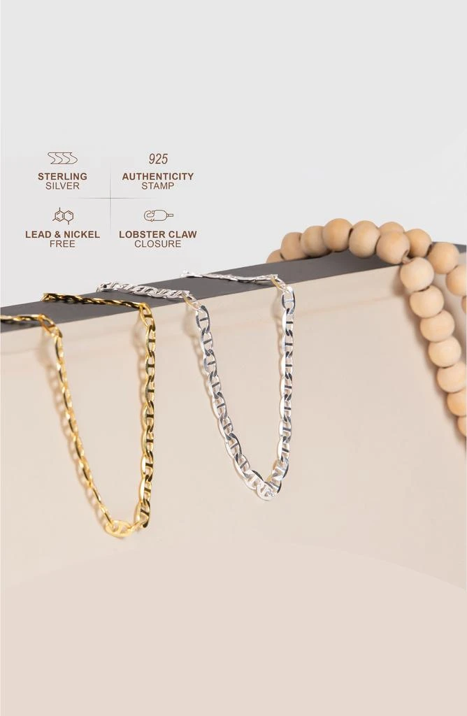 商品BEST SILVER|Flat Mariner Chain Necklace,价格¥187,第3张图片详细描述