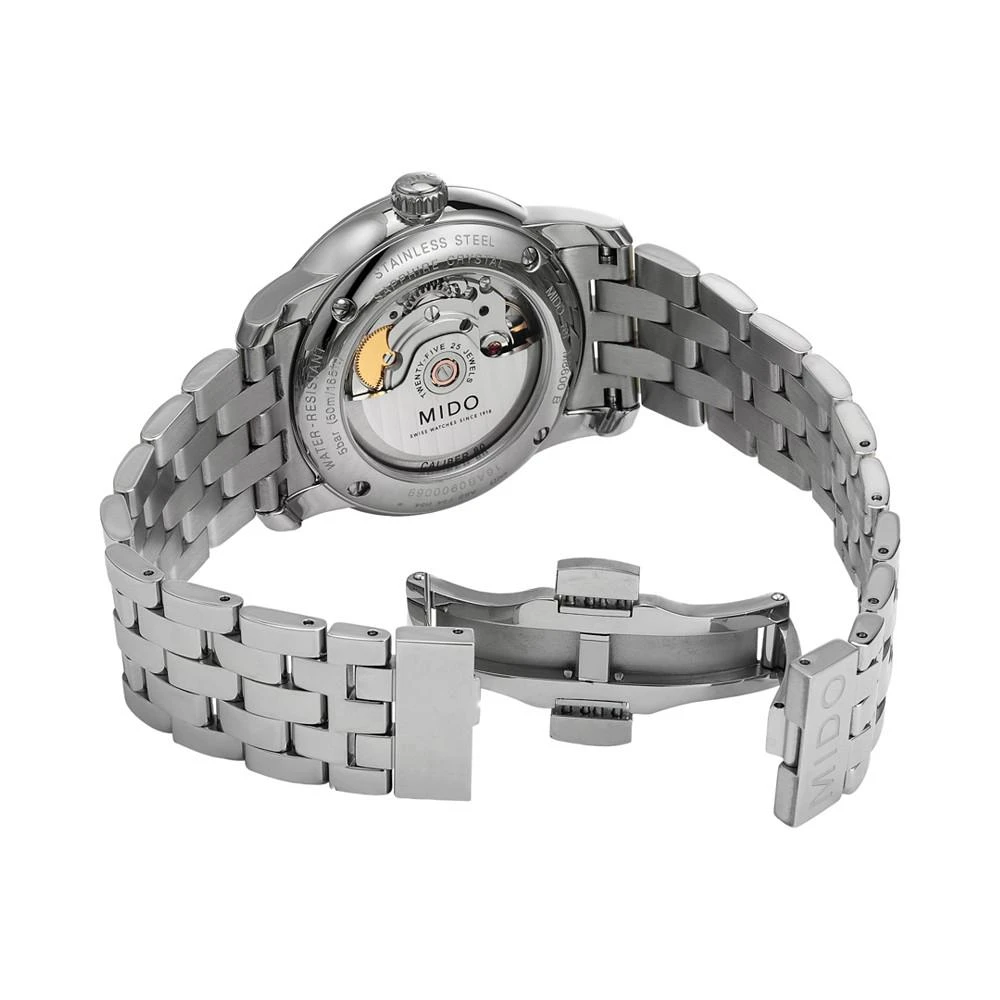 商品MIDO|Men's Swiss Automatic Baroncelli Stainless Steel Bracelet Watch 38mm,价格¥6810,第5张图片详细描述