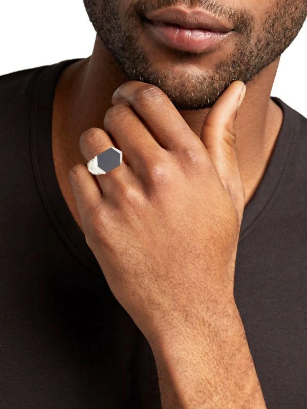 商品John Hardy|Sterling Silver & Black Onyx Signet Ring,价格¥2812,第2张图片详细描述