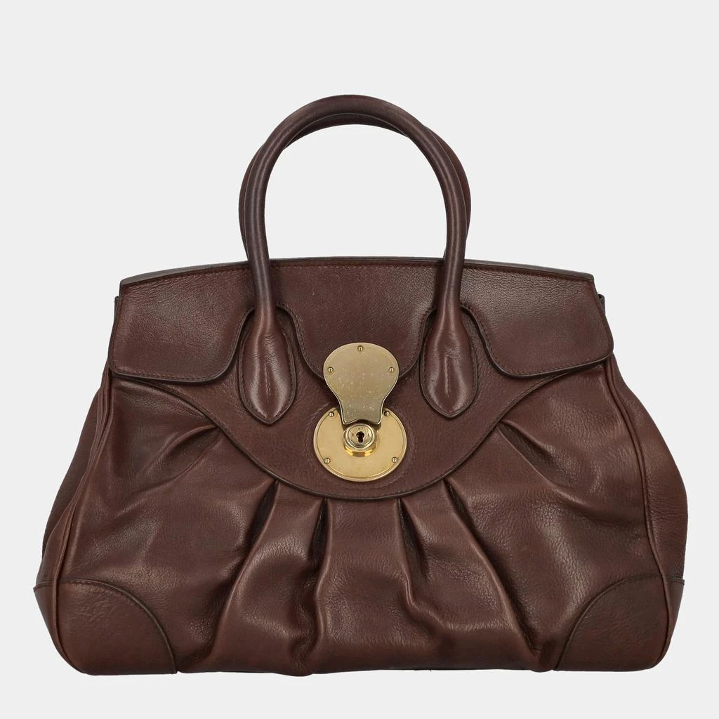 商品[二手商品] Ralph Lauren|Ralph Lauren  Women's Leather Tote Bag - Brown - One Size,价格¥6099,第1张图片