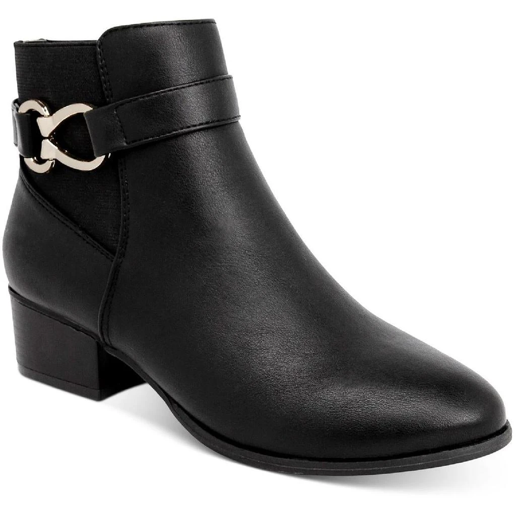 商品Karen Scott|Karen Scott Womens Nadine Faux Leather Ankle Ankle Boots,价格¥130,第1张图片