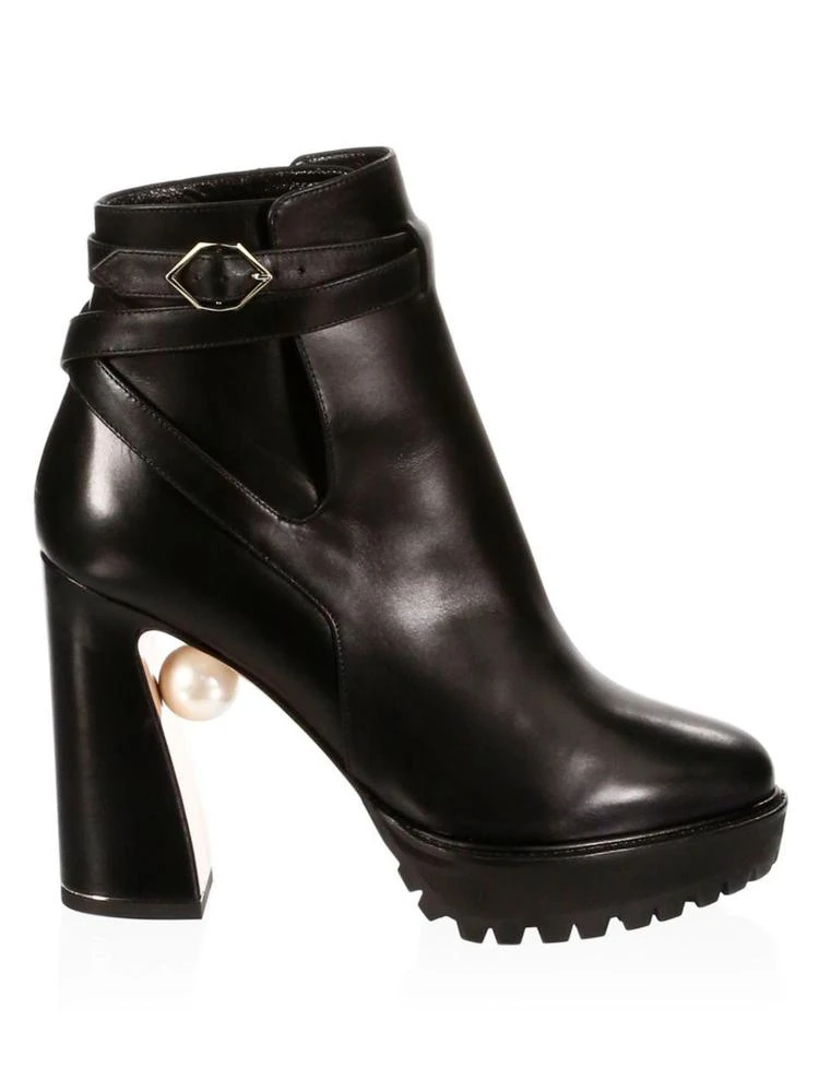 商品Nicholas Kirkwood|Annabel Pearl Leather Biker Booties,价格¥4181,第5张图片详细描述