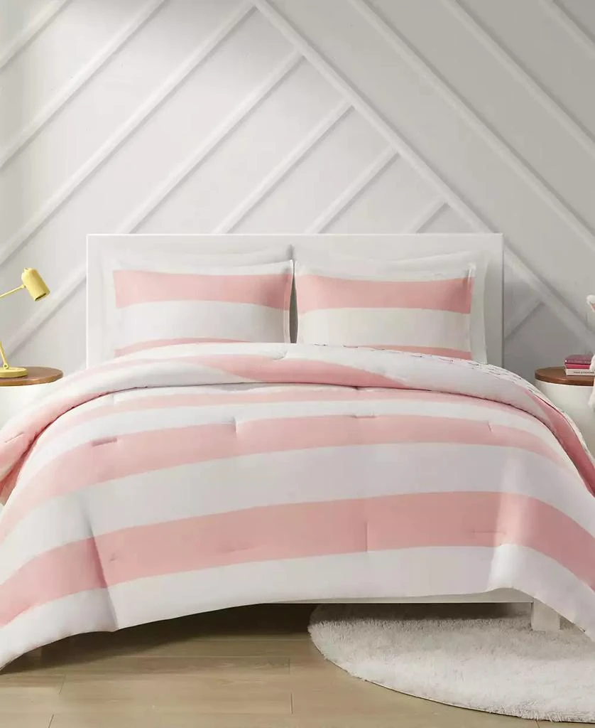 商品Urban Habitat|CLOSEOUT! Sammie Cotton Cabana Stripe Reversible 3-Piece Comforter Set with Rainbow Reverse,价格¥648,第1张图片