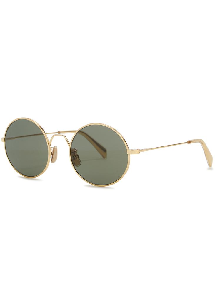 Gold-tone round-frame sunglasses商品第1张图片规格展示