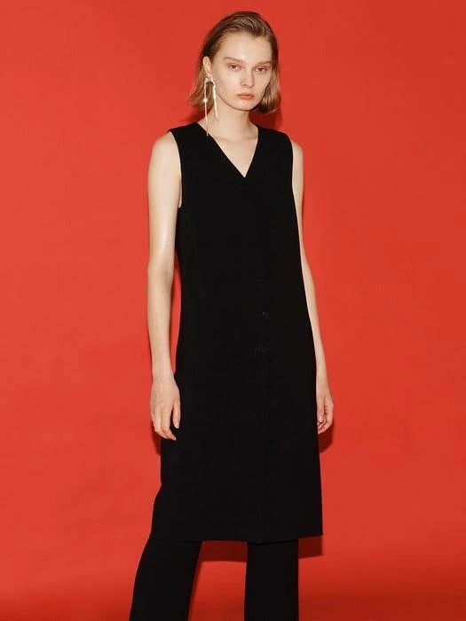 商品FRONTROW|[Drama Signature] Button-Down Vest Dress,价格¥1511,第5张图片详细描述