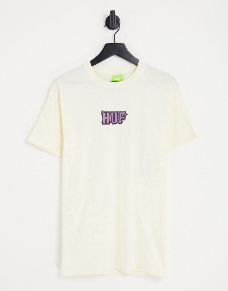HUF amazing H print  t-shirt in beige商品第1张图片规格展示