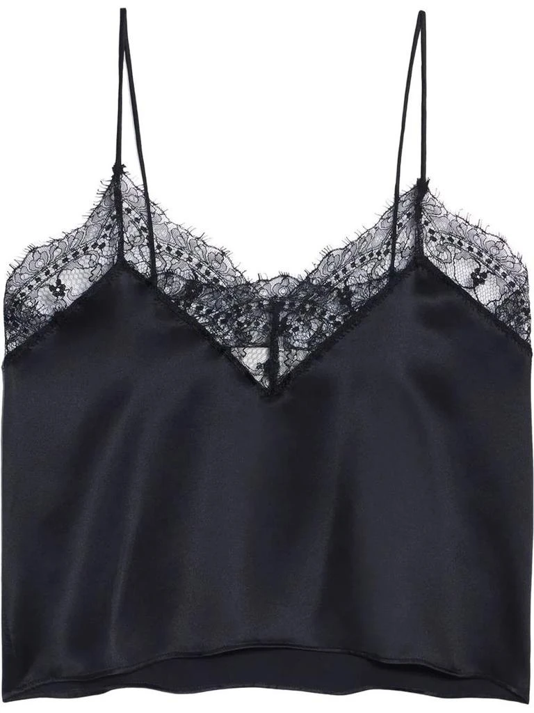 商品AMI|AMI PARIS lace-trim silk top,价格¥1408,第1张图片